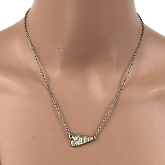 JK by Thirty-one Heart Necklace Two Tone Silver Gold Adjustable Length - Picture 1 of 2